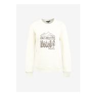 Discovery D3WL-SWT16 Expedition Kırık Beyaz Kadın Bisiklet Yaka Nakışlı Sweatshirt