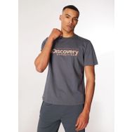 Discovery Expedition Antrasit Erkek Bisiklet Yaka Baskılı T-Shirt