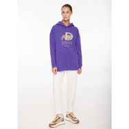 Discovery Expedition D3WL-SWT25 Mor Kapüşon Yaka Loose Fit Baskılı Kadın Sweatshirt