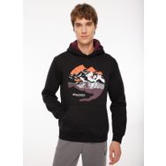 Discovery Expedition D3WM-SWT34 Siyah Kapüşonlu Baskılı Erkek Sweatshirt