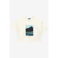 Discovery Expedition D4SG-TST3096 Baskılı Kırık Beyaz Kadın T-Shirt