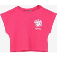 Discovery Expedition D4SG-TST3104 Fuşya Bisiklet Yaka Oversize Baskılı Kız Çocuk T-Shirt