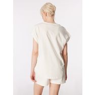 Discovery Expedition D4SL-TST3038 Beyaz Bisiklet Yaka Loose Fit Baskılı Kadın T-Shirt