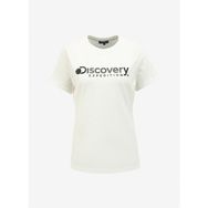 Discovery Expedition D4SL-TST3053 Kırık Beyaz Kadın Bisiklet Yaka T-Shirt