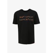 Discovery Expedition D4SM-TST3269 Siyah Bisiklet Yaka Relaxed Baskılı Erkek T-Shirt