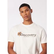 Discovery Expedition D4SM-TST3304 Beyaz Erkek Bisiklet Yaka Basic Baskılı T-Shirt
