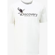 Discovery Expedition D4SM-TST3306 Beyaz Erkek Bisiklet Yaka Basic Baskılı T-Shirt