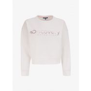 Discovery Expedition D4WL-SWT3010 Kırık Beyaz Kadın Bisiklet Crop Baskılı Sweatshirt