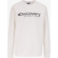 Discovery Expedition D4WM-SWT3225 Ekru Bisiklet Yaka Relaxed Fit Baskılı Erkek Sweatshirt