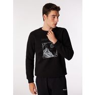 Discovery Expedition D4WM-SWT3270 Siyah Erkek Bisiklet Relaxed Baskılı Sweatshirt