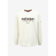 Discovery Expedition DS4M-SWT3238 Beyaz Bisiklet Yaka Baskılı Erkek Sweatshirt