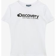 Discovery Expedition Rogers Gırl Beyaz Kız Çocuk Bisiklet Yaka Baskılı T-Shirt