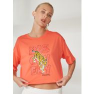 Discovery W-ROTA Expedition Bisiklet Yaka Baskılı Turuncu Kadın T-Shirt