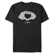 Disney Büyük ve Uzun Klasik Mickey Eldiven Kalp Black Erkek T-shirt