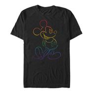 Disney Classics Mickey Mouse Renkli Desenli Erkek Bisiklet Yaka T-Shirt Siyah M