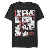 Disney Classics Mickey'nin Yüz İfadeleri Erkek Bisiklet Yaka T-Shirt Siyah S