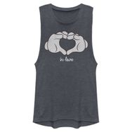 Disney Klasik Mickey Eldiven Kalp Kolsuz Denim Blue Heather Kadın Atlet
