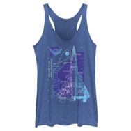 Disney Pixar Lightyear Ship Schematic Askılı Royal Blue Heather Kadın Atlet