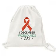 Dıythinker 1 Aralık Aids Day Hiv Dayanaklık Kanvas İpli Sırt Çantası