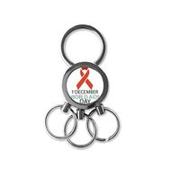 DIYthinker 1 Aralık Dünya Aids Day Hiv Dayanışma Sembolü Metal Anahtarlık