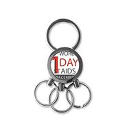 Dıythinker 1 Aralık Dünya Yardım Günü Dayanışma Hiv Farkındalık Sembolü Metal Anahtarlık