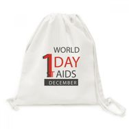 Dıythinker 1/12 Dünya Yardım Günü Hiv Sembolü Kanvas İpli Sırt Çantası
