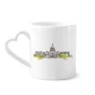 Dıythinker 12 oz Amerika Birleşik Devletleri Capitol Çömlekçilik Seramik Kalp Saplı Kupa