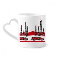 Dıythinker 12 oz Araba Dağ Kulesi Çin Devrimi Çömlekçilik Seramik Kalp Saplı Kupa