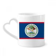 Dıythinker 12 oz Belize Bayrağı Kuzey Amerika Ülke Çömlekçilik Seramik Kalp Saplı Kupa