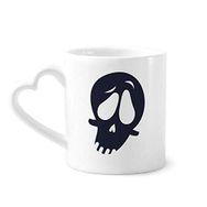Dıythinker 12 oz Cadılar Bayramı Bükümlü Kafatası Çömlekçilik Seramik Kalp Saplı Kupa