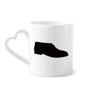 Dıythinker 12 oz Erkek Siyah Deri Ayakkabı Silüet Çömlekçilik Seramik Kalp Saplı Kupa