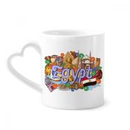 Dıythinker 12 oz Firavun Piramit Mısır Grafiti Çömlekçilik Seramik Kalp Saplı Kupa
