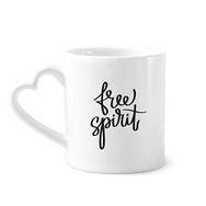 Dıythinker 12 oz Free Spirit Alıntı Çömlekçilik Seramik Kalp Saplı Kupa