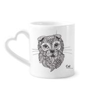 Dıythinker 12 oz Kedi İnsan Boyası Bebek Çömlekçilik Seramik Kalp Saplı Kupa