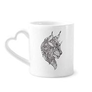 Dıythinker 12 oz Kedi İnsan Boyası Sessiz Çömlekçilik Seramik Kalp Saplı Kupa