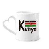 Dıythinker 12 oz Kenya Ulusal Bayrağı Siyah Desenli Çömlekçilik Seramik Kalp Saplı Kupa