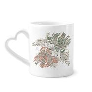 Dıythinker 12 oz Kırmızı Yeşil Sazan Çömlekçilik Seramik Kalp Saplı Kupa