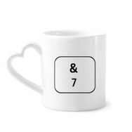 Dıythinker 12 oz Klavye Sembolü 7 Seramik Kalp Saplı Seramik Kupa