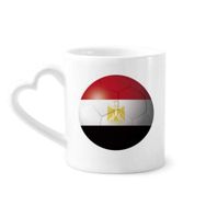 Dıythinker 12 oz Mısır Ulusal Bayrağı Futbol Futbol Çömlekçilik Seramik Kalp Saplı Kupa