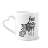 Dıythinker 12 oz Paint Fox Friend Company Çömlekçilik Seramik Kalp Saplı Kupa