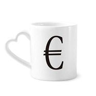 Dıythinker 12 oz Para Birimi Sembolü Euro Çömlekçilik Seramik Kalp Saplı Kupa