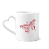 Dıythinker 12 oz Pembe Kelebek Uçurtma Çömlekçilik Seramik Kalp Saplı Kupa