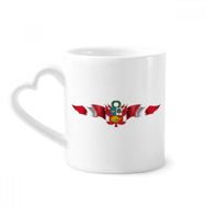 Dıythinker 12 oz Peru Bayrağı Ulusal Amblem Çömlekçilik Seramik Kalp Saplı Kupa