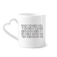 Dıythinker 12 oz Programcı İkili Sistem Dünya Seramik Kalp Saplı Seramik Kupa