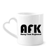 Dıythinker 12 oz Quote Away From Keyboard Çömlekçilik Seramik Kalp Saplı Kupa