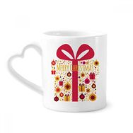Dıythinker 12 oz Şeffaf Festival Desenli Çömlekçilik Seramik Kalp Saplı Kupa