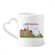 Dıythinker 12 oz Şehir Binası Botsvana Çömlekçilik Seramik Kalp Saplı Kupa