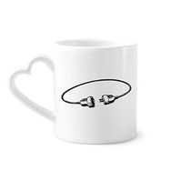 Dıythinker 12 oz Soket Şarj Kablosu Fiş Desenli Çömlekçilik Seramik Kalp Saplı Kupa