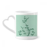 Dıythinker 12 oz Tablo Japon Kültürü Bambu Çömlekçilik Seramik Kalp Saplı Kupa