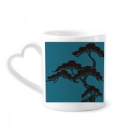 Dıythinker 12 oz Tablo Japon Kültürü Mavi Çömlekçilik Seramik Kalp Saplı Kupa